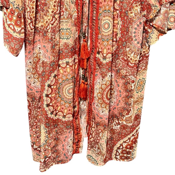 Miss Me Bohemain Print Longline Duster Wide Sleeve Lightweight Kimono - Picture 6 of 13